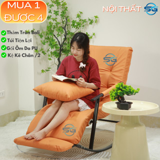 Ghế Bập Bênh Thư Giãn SSG BB02 Dài 1m6 Có Điều Chỉnh Lưng 5 Cấp Độ, Nệm Bông Cao Cấp Bảo Hành 3 Năm Tặng KÈM Gối Vuông