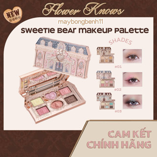    Bản Trung   Phấn mắt FLOWER KNOWS Sweetie Bear 6-Color Makeup Palette BST mới Bánh Gấu 