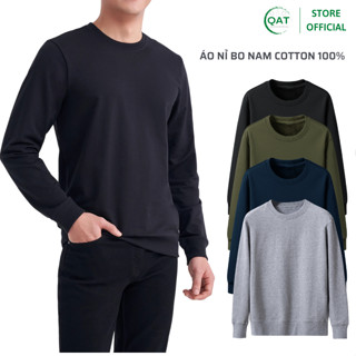  Áo sweater unisex co giãn áo nỉ bo nam nữ áo dài tay trơn ấm dáng basic form rộng - quanaoquangthanh 