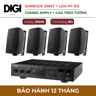  Combo Loa Treo Tường HY313 + Amply Bluetooth Sunbuck 338ST Combo Loa Treo Tường Dành Cho Quán Cafe Spa Lớp Học Gym 