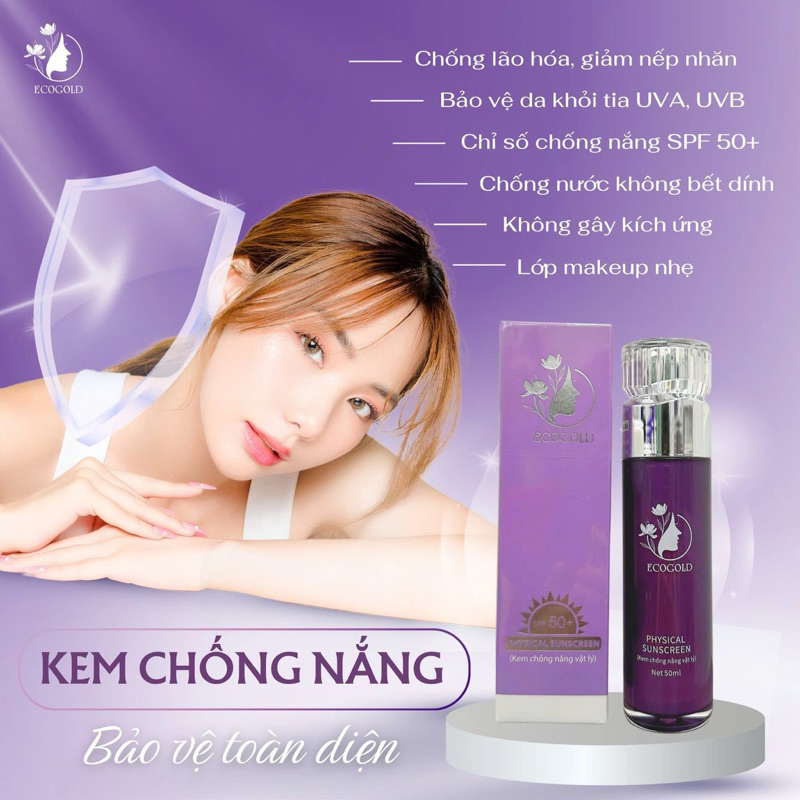 kem chống nắng vật lý Ecogold spf50+
