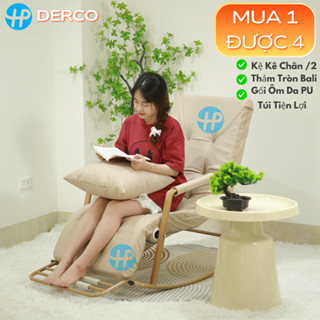 Ghế Bập Bênh Thư Giãn HAPY BB02 Dài 1m6 có Điều Chỉnh Lưng và Chân 10 Cấp Độ, nằm thư giãn đọc sách Tivi TẶNG KÈM 5 MÓN