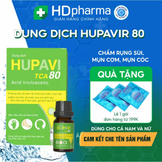  Dung Dịch Chấm Sùi Mào Gà HUPAVIR TCA 80 Hỗ Trợ Giảm Mụn Cơm Mụn Cóc Cho Nam Nữ- Lọ 10ml 