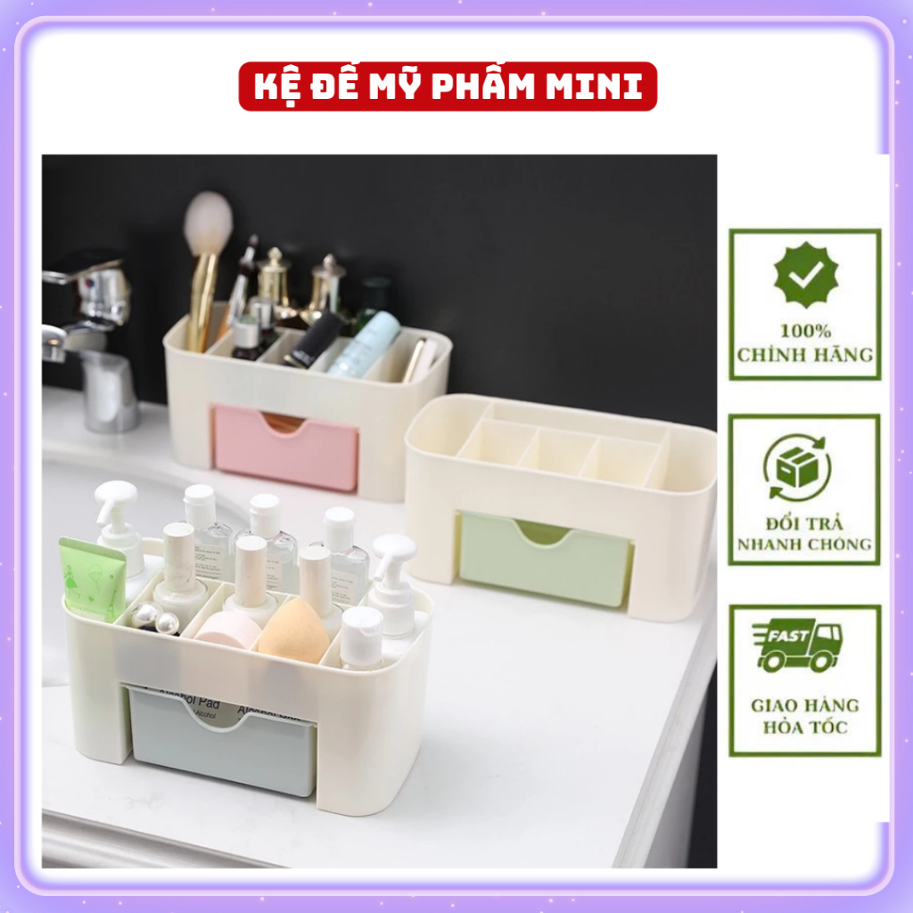 kệ nhựa mỹ phẩm mini để bàn tiện lợi, kệ để mỹ phẩm mini