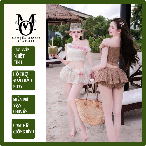Bikini Set đồ bơi đi biển trễ HOA SIÊU CẤP cho tôn dáng thanh lịch [ BKN 1012 ]