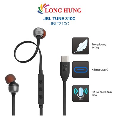 Tai nghe có dây In-ear JBL Tune 310C JBLT310C - Hàng chính hãng
