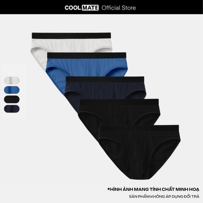 [MUA 2 GIẢM 5%][OUTLET - KHÔNG ĐỔI TRẢ]Pack 5 Brief Cotton Coolmate Basics cạp logo - Coolmate