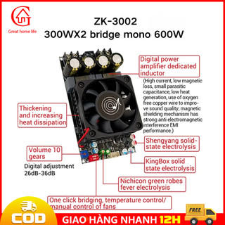 【🔥COD/12H】Mạch Khuếch Đại Âm Thanh ZK-3002 TPA3255 stereo 300WX2 bridge mono 600W