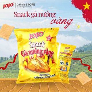   Phiên Bản Cải Tiến  Snack Vị Gà Nướng Vàng JOJO 32G - Snack Gà Nướng Không Chiên Giòn Hơn Đậm Vị Hơn 