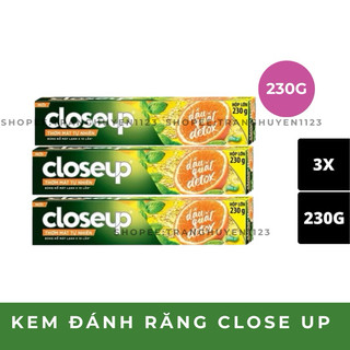  COMBO 3 HỘP KEM ĐÁNH RĂNG CLOSE UP THIÊN NHIÊN DETOX VỊ DỪA & THAN HOẠT TÍNH MUỐI BIỂN & CHANH DẦU QUẤT THẢO DƯỢC 230G 