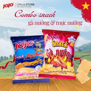  Combo 10 Gói Snack Vị Gà Nướng Và Mực Nướng - Bim Bim Gà Nướng Giòn Tan Snack Gà Nướng  Tặng Đậu 30G  