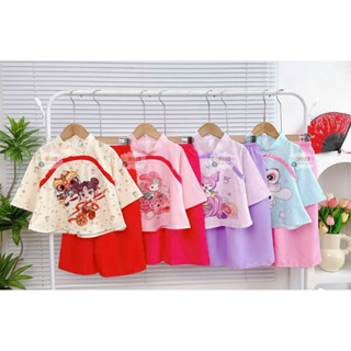 Bộ bé gái hoạ tiết ngộ nghĩnh cho bé đi chơi trung thu, ,chơi tết, Bộ quần áo bé gái 10-30 kg