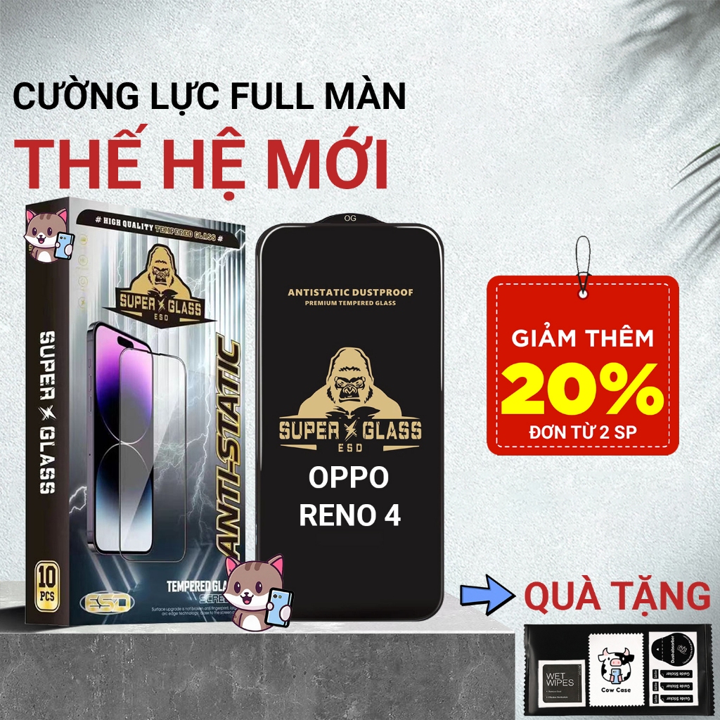 Cường lực Oppo Reno4, Reno 4 4G | 5G Meocase full màn | Miếng kính dán bảo vệ màn hình cho Oppo