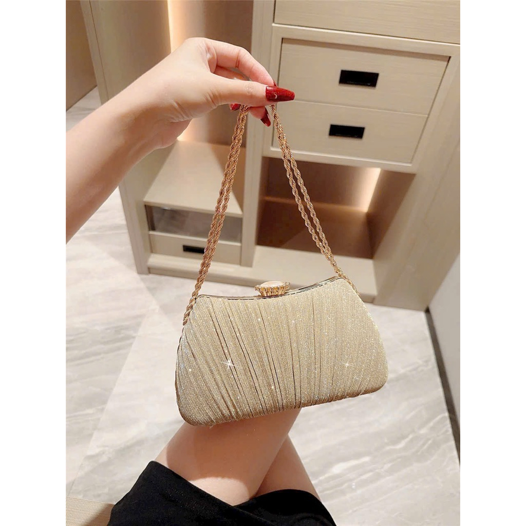 Túi dự tiệc nhũ kim tuyến lấp lánh nhập khẩu loại 1 (Fullbox)