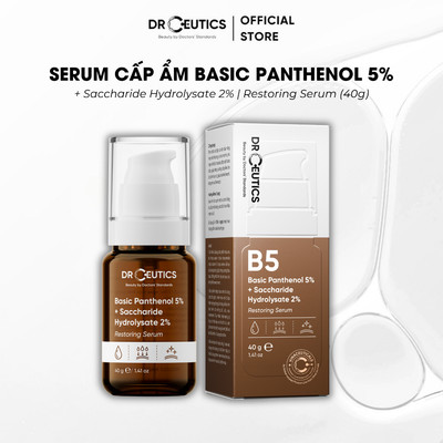 DrCeutics Serum Phiên Bản Nâng Cấp Basic Panthenol 5% & Saccharide Hydrolysate 2% -  Hỗ Trợ Cấp Ẩm, Làm Dịu Da 40g