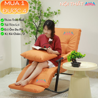 [TẶNG ĐỆM GỐI] Ghế bập bênh thư giãn ANA BB02 dài 1m4 điều chỉnh 5 cấp độ nằm đọc sách nghỉ ngơi decor phòng, ban công
