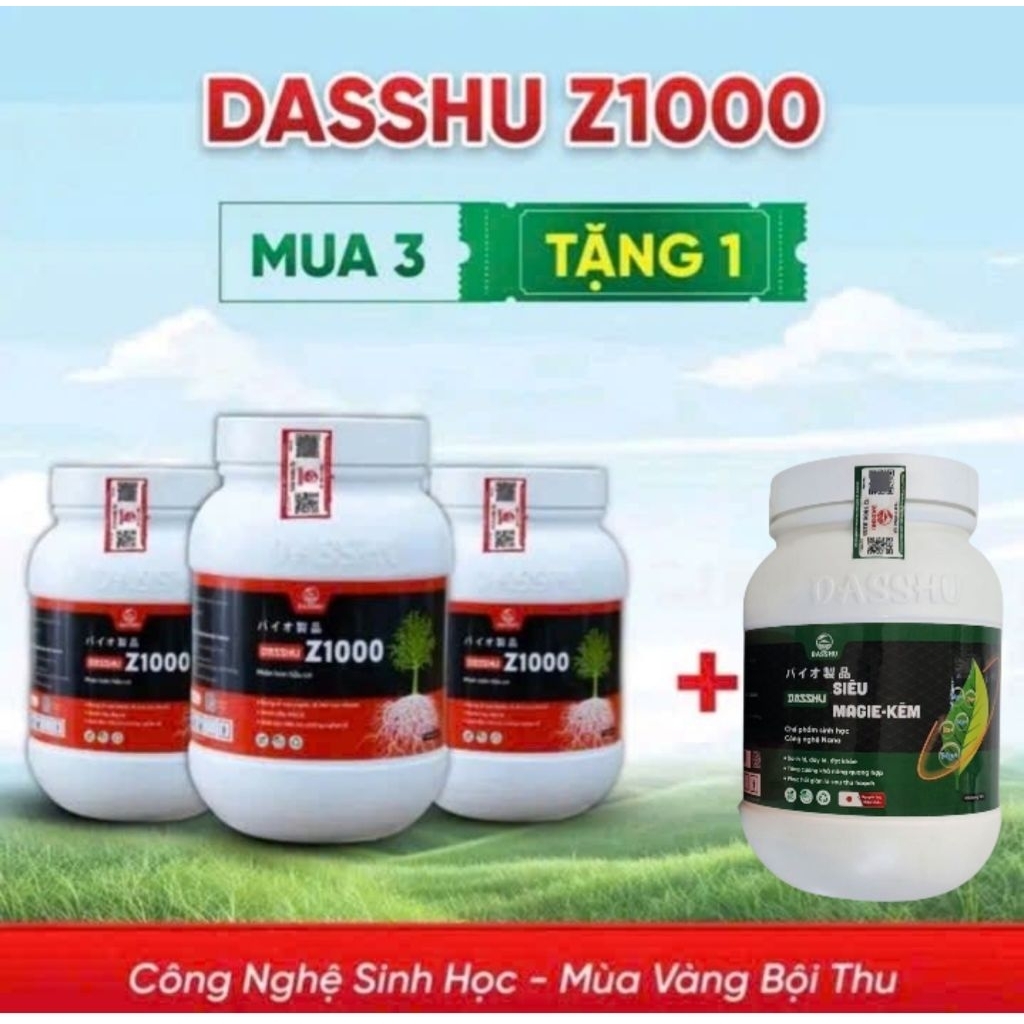Mua 3 Z1000 tặng 1kg Magie-kẽm, siêu kích rễ, đi đọt nhanh, xanh cây dầy lá, hàng chính hãng.