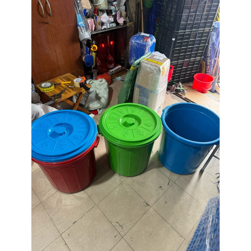 Thùng nhựa tròn có nắp , thùng nhựa tròn đựng nước ,thùng nhựa đựng gạo 25 lít/ 35 lít /45 lít /60 l