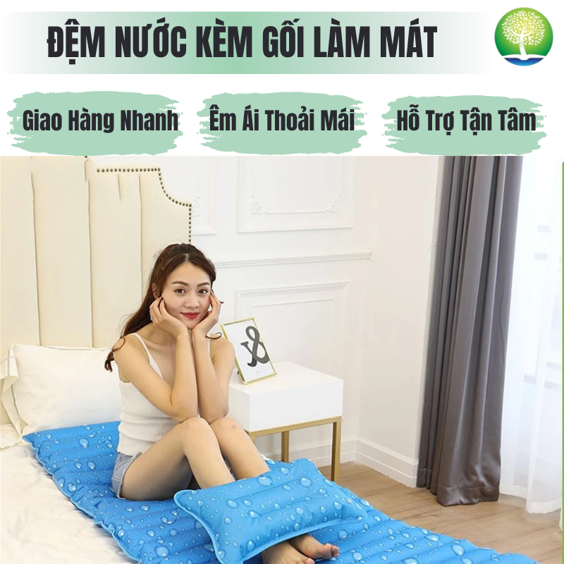 Đệm Nước Mát Nệm Nước Nằm Làm Lạnh 1m9 Giảm Nhiệt Độ Lót Ghế Gia Đình Sofa Giường Bo Viền Chắc Chắn