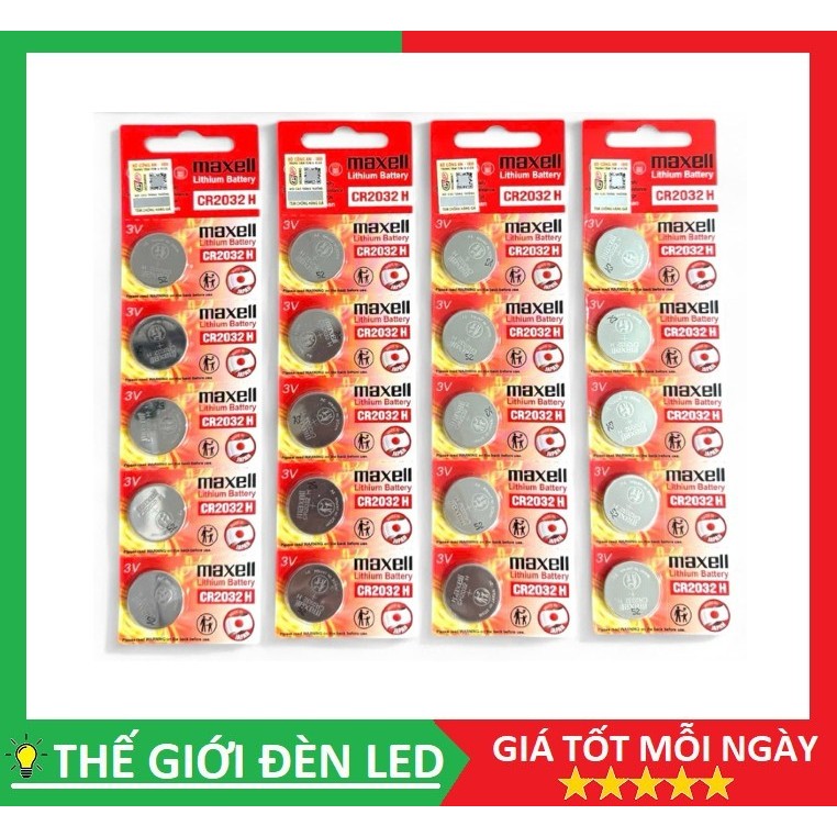 <Vỉ 10 viên> Pin Maxell CR 2016, CR2032 pin chính hãng
