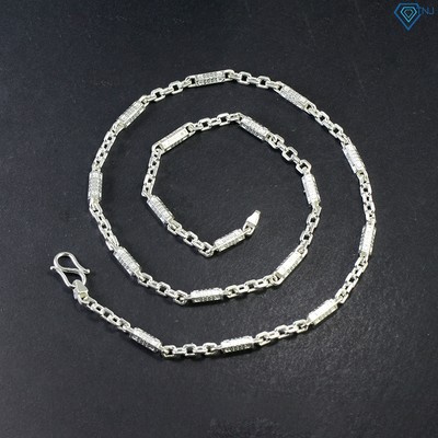 Dây chuyền bạc nam mắt xích ống trúc hoạ tiết kim tiền sang trọng DCK0149 - Trang Sức TNJ