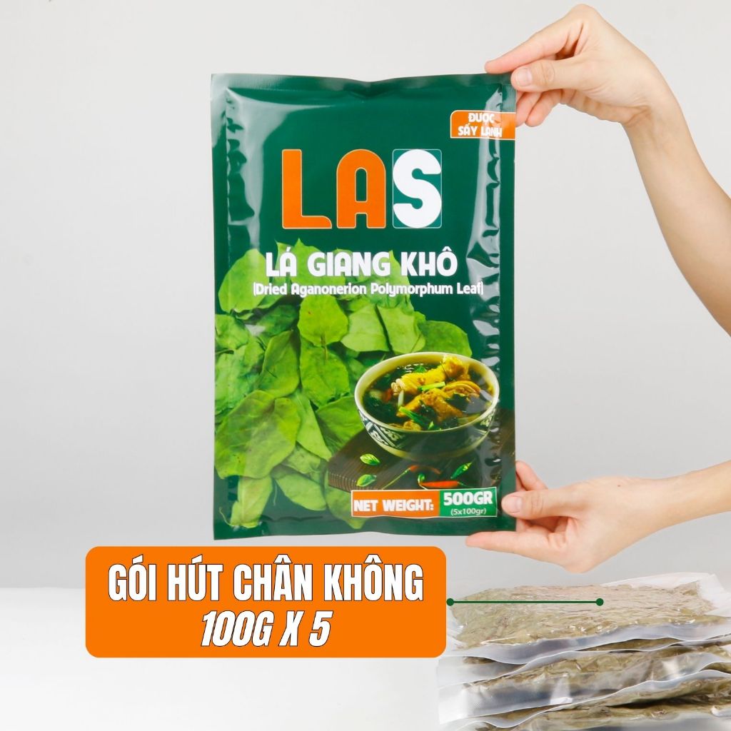 Lá giang khô sấy lạnh đã lựa cành, cọng thừa - Gói hút chân không 200gr, 500gr | LAS
