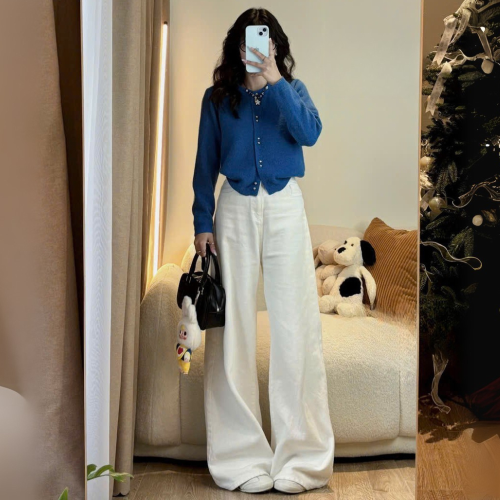Quần Kaki Jeans Trắng ống suông MIAA nhiều màu tôn dáng form unisex nam nữ Chất Vải Jeans Cao Cấp màu Trắng và Nâu | BigBuy360 - bigbuy360.vn