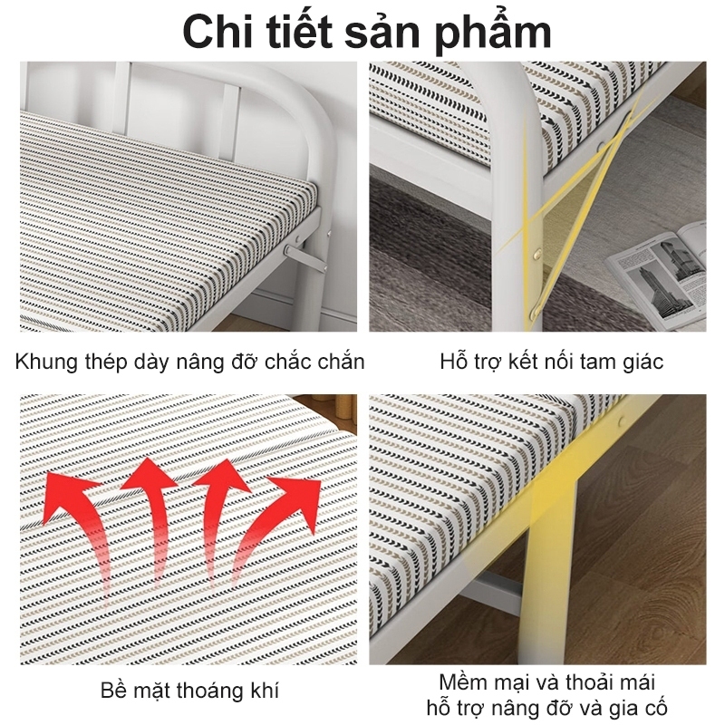 MY Giường gấp gọn Giường Gấp Gọn Cao Cấp Khung Thép 120cm x 190cm Sơn Tĩnh Điện Chịu Tải  400KG | BigBuy360 - bigbuy360.vn