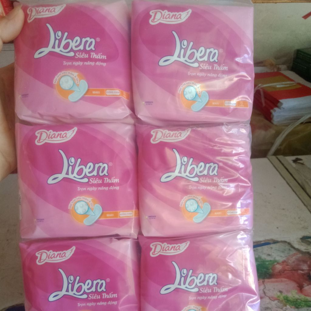 Lốc 6 Băng vệ sinh Diana Libera siêu thấm không cánh