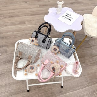  Túi xách nữ da PU dập nổi Hàn Quốc | Túi xách hộp mini túi đeo chéo nữ túi xách dễ thương kèm gấu bông - TXN124 