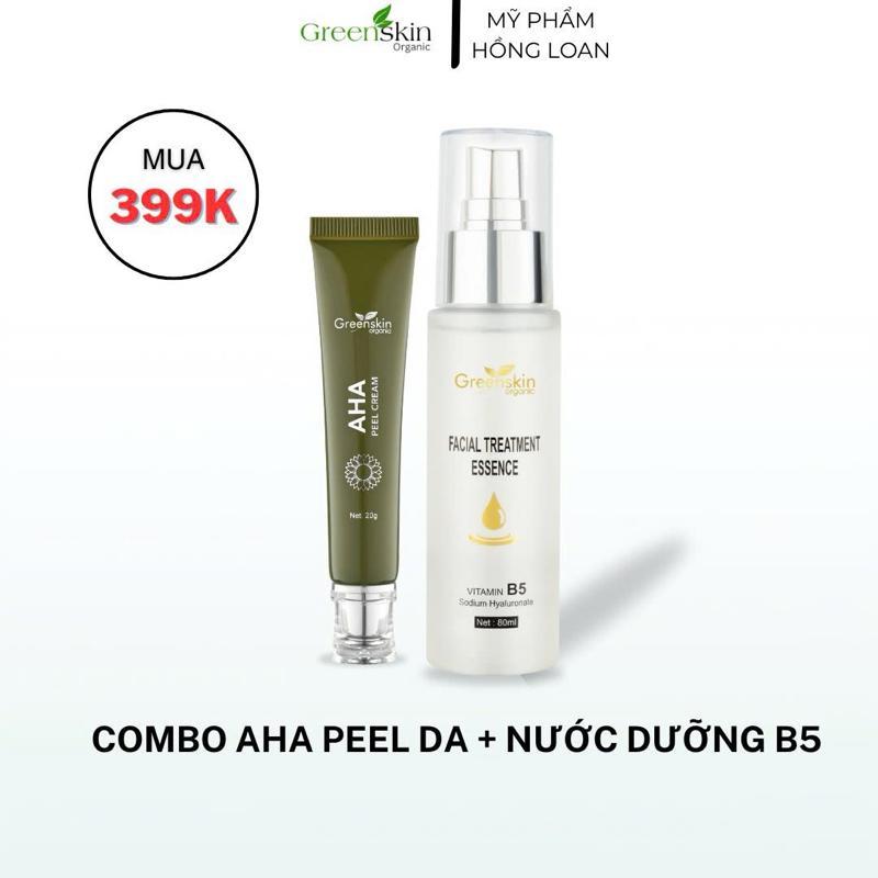 Bộ Peel Da ( AHA Peel Cream , nước dưỡng B5 ) Greenskin Organic
