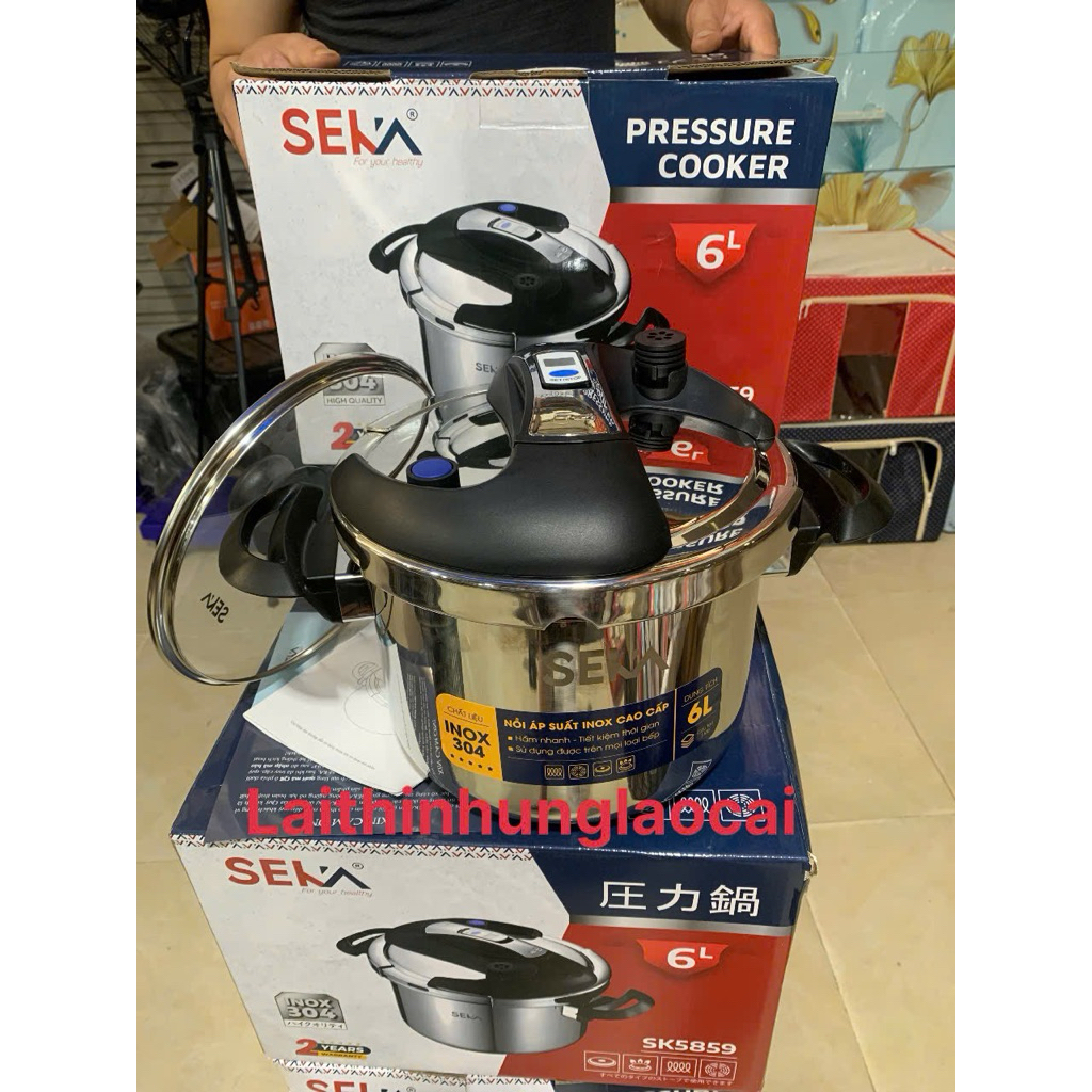 Nồi áp suất inox 304 hãng SEKA 6 lít đun được bếp t