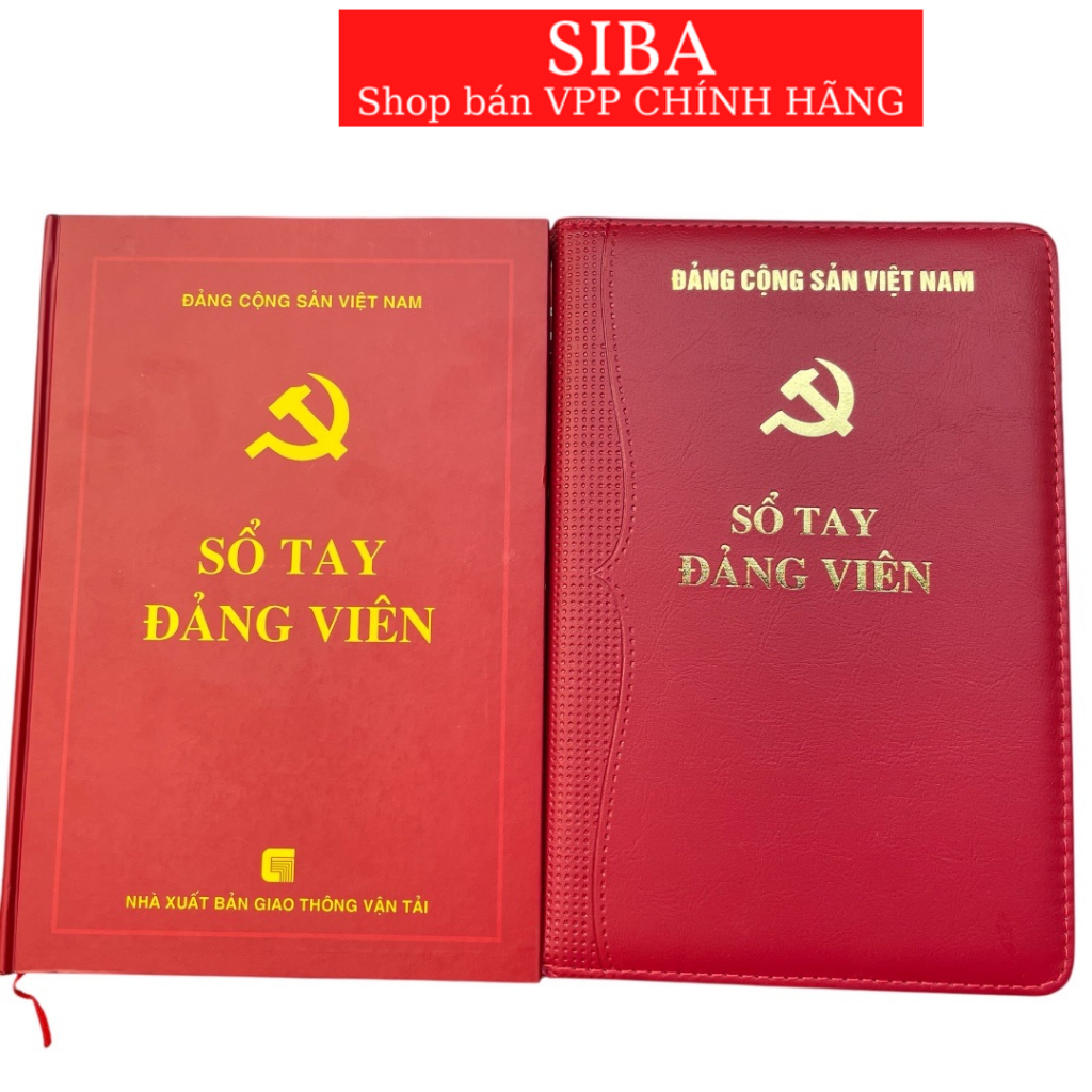 Sổ tay đảng viên bìa da cứng Minh Châu 200 trang kích thước 17*24cm
