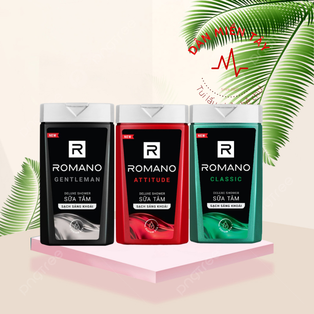 Sữa Tắm Romano 180g – Đủ Mùi Lựa Chọn, Sạch Da, Lưu Hương Nước Hoa Nam Tính