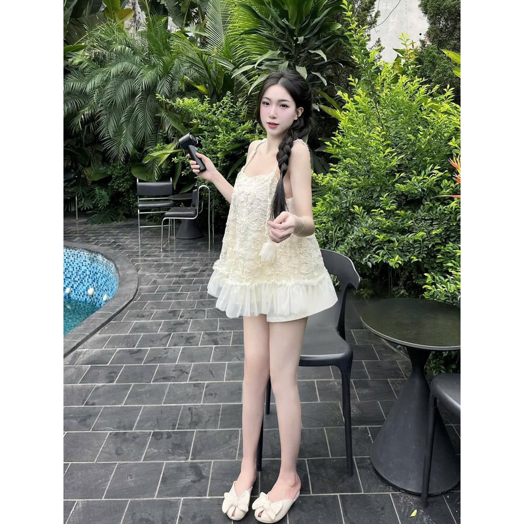𝐕𝐌𝐒𝟎𝟓 ( 𝐂𝐎́ 𝐓𝐀́𝐂𝐇 𝐋𝐄̉ ) Set áo 2 dây ren QC tiểu thư công chúa+ quần tapta by CarrotShop | BigBuy360 - bigbuy360.vn