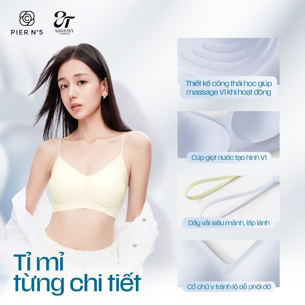 Áo Lót Thảo Mộc Công Thái Học Pier No5 Siêu Mỏng 15D, Thoáng Khí, Thoải Mái, Kháng Khuẩn 10A  - 5101 | BigBuy360 - bigbuy360.vn