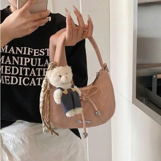 Túi xách nữ mini cầm tay da nhung - Túi đeo vai phối nơ phong cách Hàn Quốc - DK193 | BigBuy360 - bigbuy360.vn
