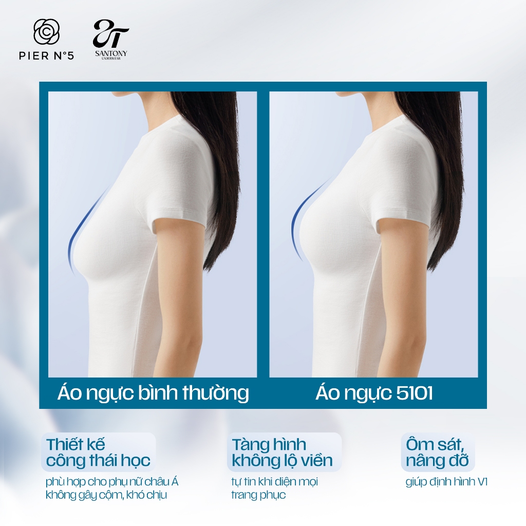 Áo Lót Thảo Mộc Công Thái Học Pier No5 Siêu Mỏng 15D, Thoáng Khí, Thoải Mái, Kháng Khuẩn 10A  - 5101 | BigBuy360 - bigbuy360.vn