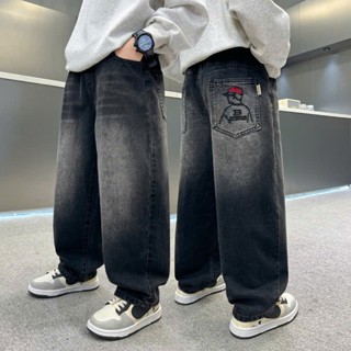 [M 6608 ] Quần Jeans size 15-63KG phom becghi thêu Boy Năng Động Cho Bé Trai Chất Liệu Jean Đứng Fom Phong Cách Độc Đáo