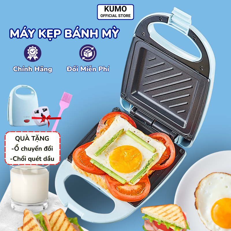 Máy Kẹp Bánh Mì Kumo Nướng Banh Mi Đa Năng Làm Đồ Ăn Sáng Tiện Lợi