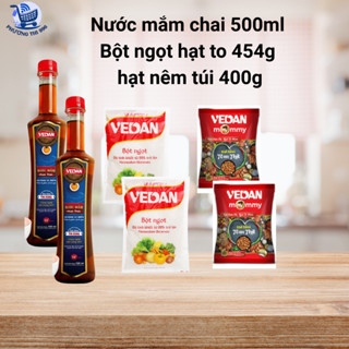  2 Combo gia vị Vedan- Nước mắm chai 500ml- Bột ngọt Vedan 454g LL - Hạt nêm Vedan mommy tôm thịt 400g 