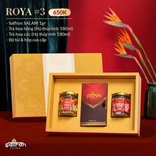  Set quà TẾT Saffron Nhụy Hoa Nghệ Tây bao gồm saffron 1gr và trà hoa cao câp 