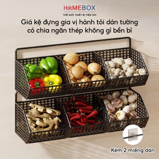 Kệ Đựng Gia Vị Hành Tỏi Dán Tường Không Khoan Đục Tiện Lợi, Giỏ Đựng Đồ Nhà Bếp Đa Năng Tiện Ích