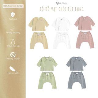 LE COON | Bộ Đồ Vạt Chéo Túi Bụng | COMFY | 0-12 tháng