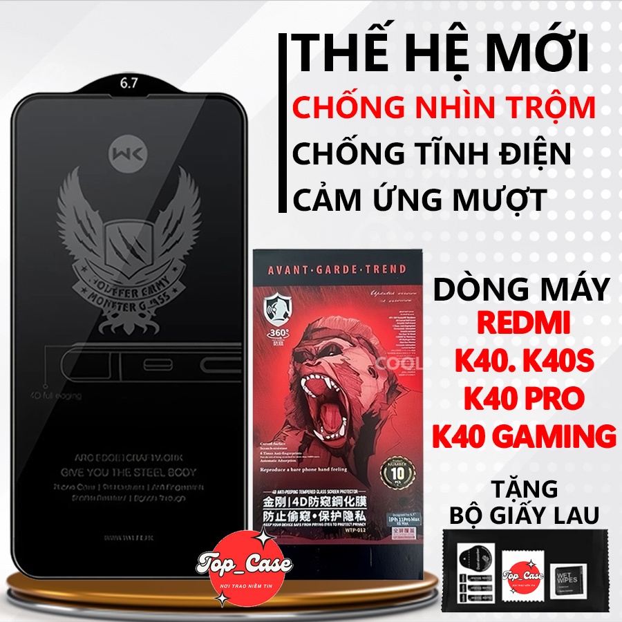 Kính cường lực Chống Nhìn Trộm Redmi K40/ K40S/ K40 PRO/ K40 GAMING full màn.Miếng dán bảo vệ màn hì