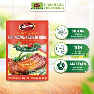  Hộp 20 Gói Xốt Gia Vị hoàn chỉnh Barona - Thịt Nướng Kiểu Hàn Quốc 80g gói ướp chuẩn vị 