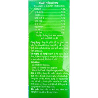 Thiên môn bổ phổi 90ml dành cho trẻ em hạn mới 2028