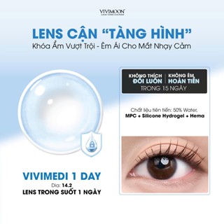 Lens cận trong suốt 1 ngày VIVIMOON Vivimedi 24h (Giá 01 chiếc/01 bên mắt - x2 để chọn 01 đôi)