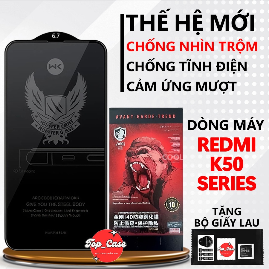 Kính cường lực Chống Nhìn Trộm Redmi K50/ K50 PRO/ K50 GAMING full màn.Miếng dán bảo vệ màn hình