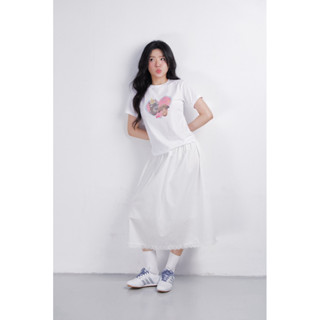 Chân váy midi dáng chữ A phồng xoè viền ren Fairy skirt Babi label nhankhaai